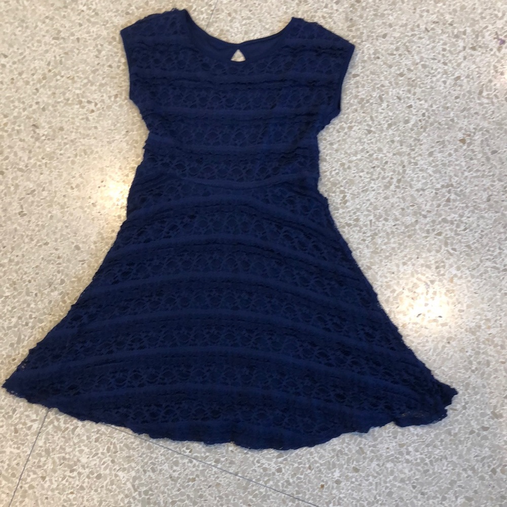 Gorgeous kids navy lace ruffle dress